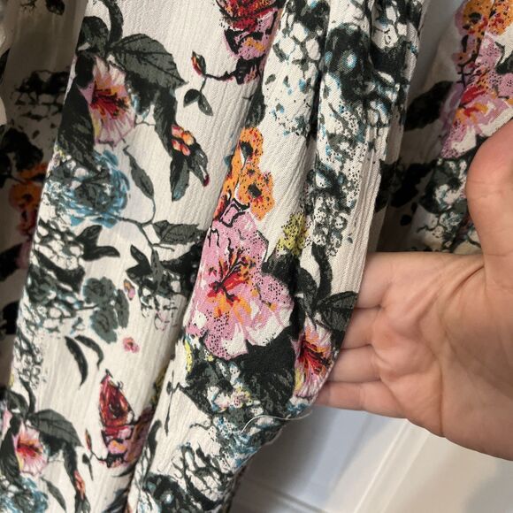 Free People Jumpsuit Womens Large Sierra Floral Print Boho Belted Pockets NWT - Picture 4 of 10